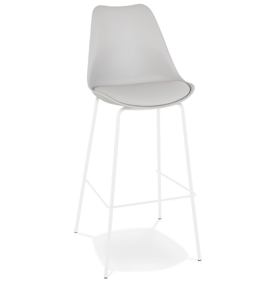 kokoon design Gray 'LEMON' designer bar stool with white metal leg