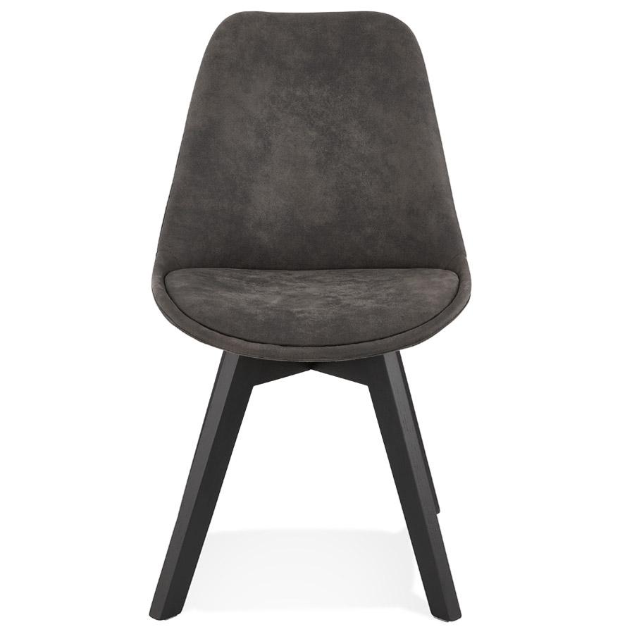 Kokoon Design Gray Microfiber Chair 'AXEL' With Black Wooden Structure