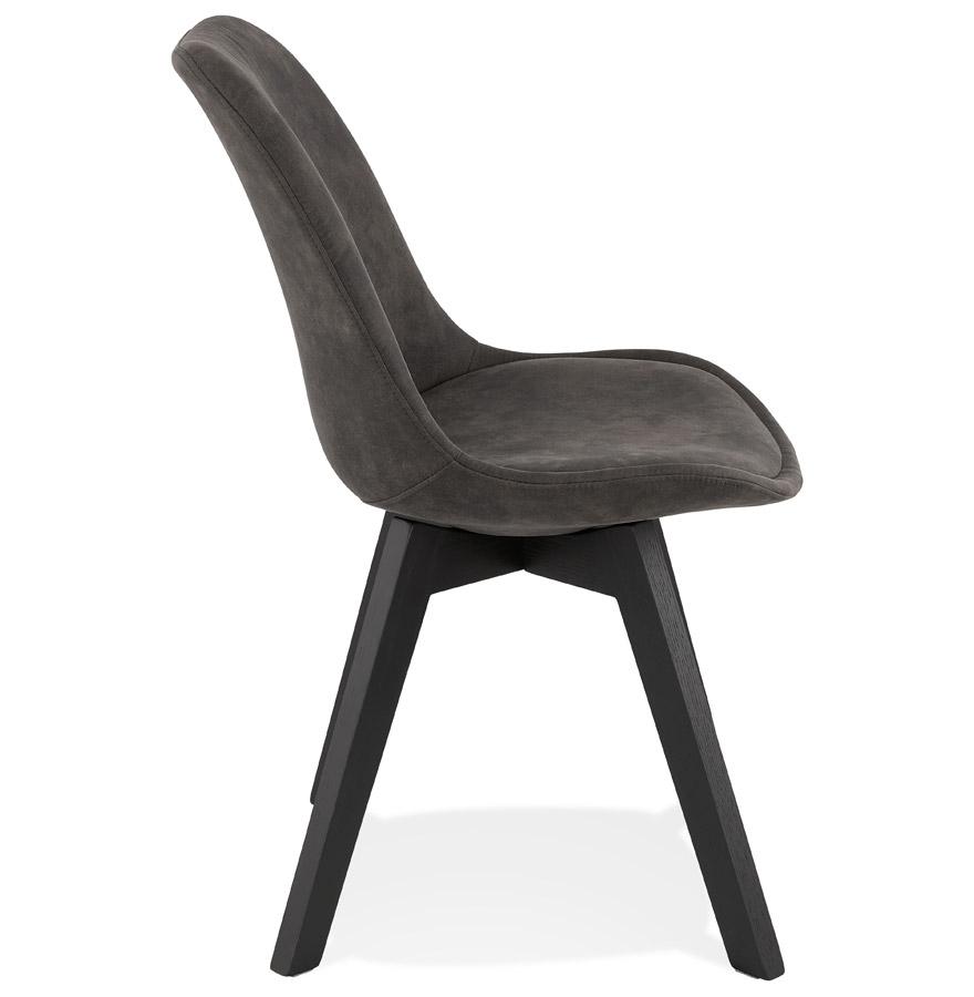 Kokoon Design Gray Microfiber Chair 'AXEL' With Black Wooden Structure
