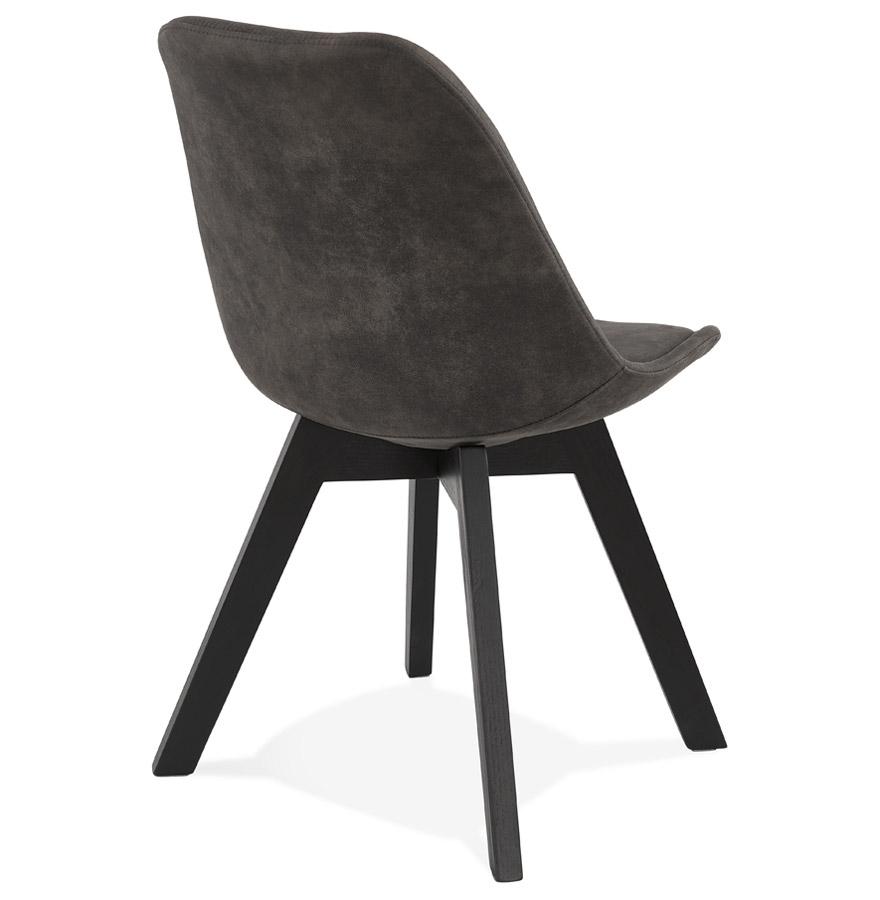 Kokoon Design Gray Microfiber Chair 'AXEL' With Black Wooden Structure