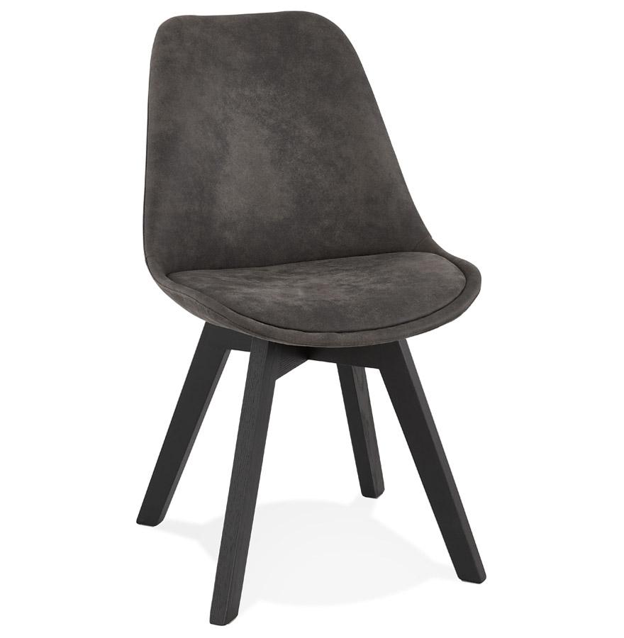 kokoon design Gray microfiber chair 'AXEL' with black wooden structure