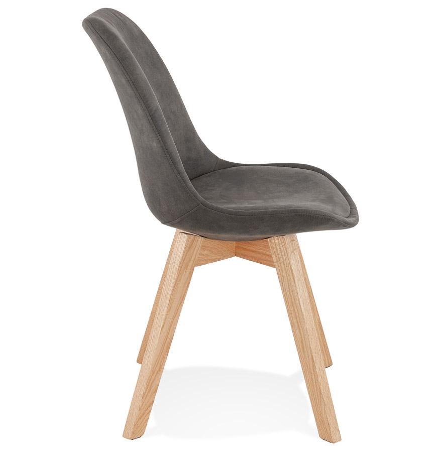 Kokoon Design Gray Microfiber Chair 'AXEL' With Natural Finish Wooden Structure