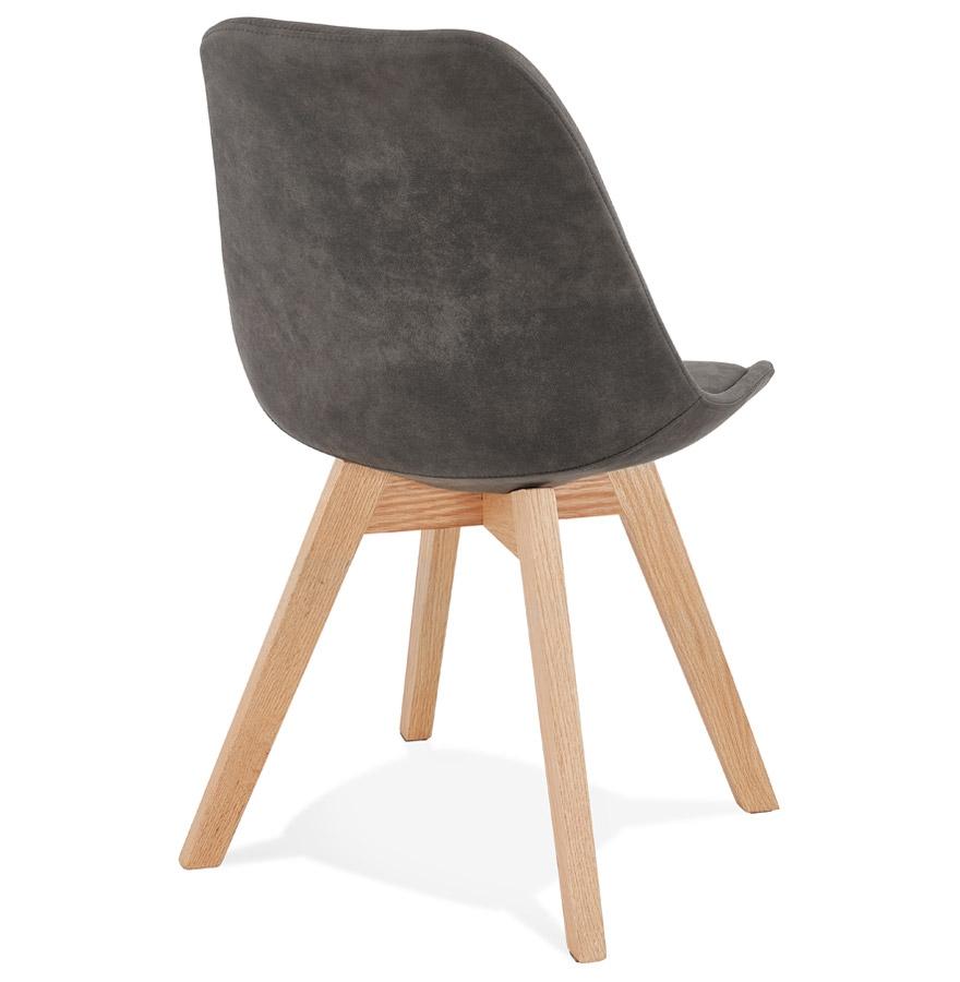 Kokoon Design Gray Microfiber Chair 'AXEL' With Natural Finish Wooden Structure