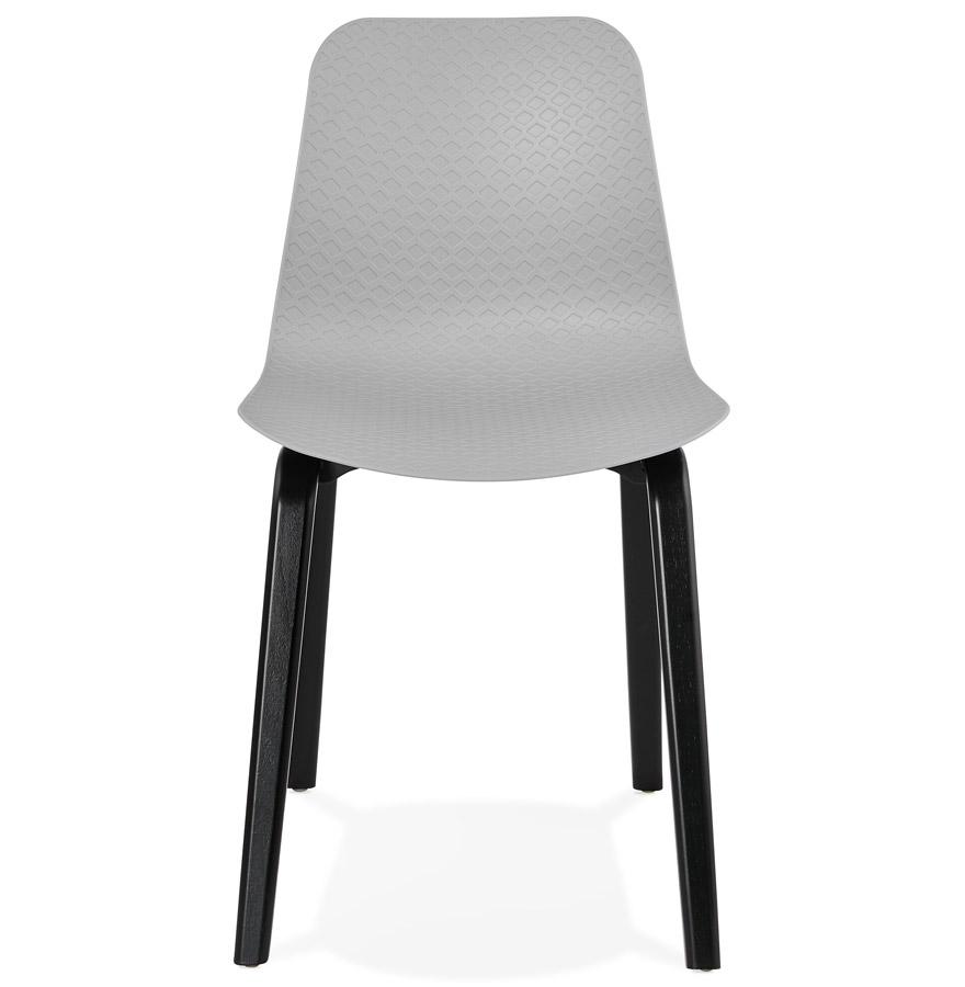 Kokoon Design Gray 'PACIFIK' Designer Chair With Black Wooden Legs