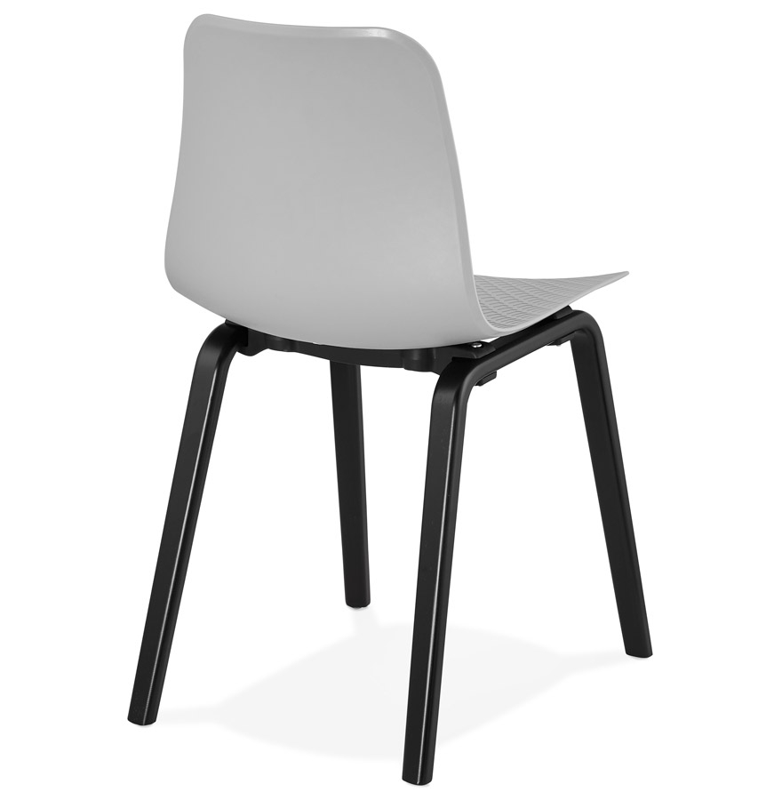 Kokoon Design Gray 'PACIFIK' Designer Chair With Black Wooden Legs