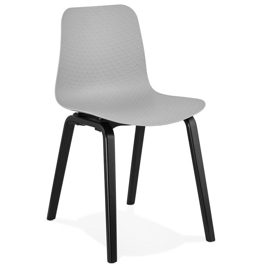 kokoon design Gray 'PACIFIK' designer chair with black wooden legs