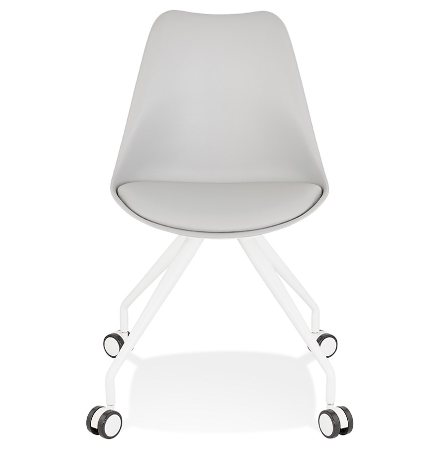 Kokoon Design Gray 'SKIN' Office Chair On Casters With White Metal Structure