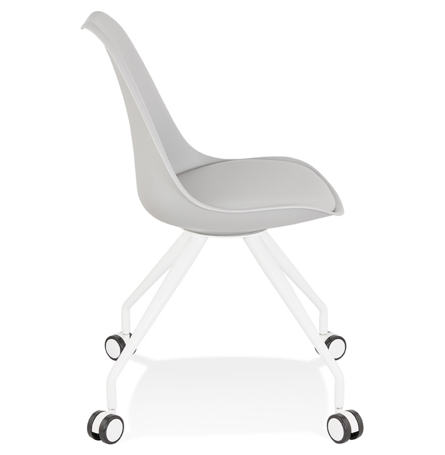 Kokoon Design Gray 'SKIN' Office Chair On Casters With White Metal Structure