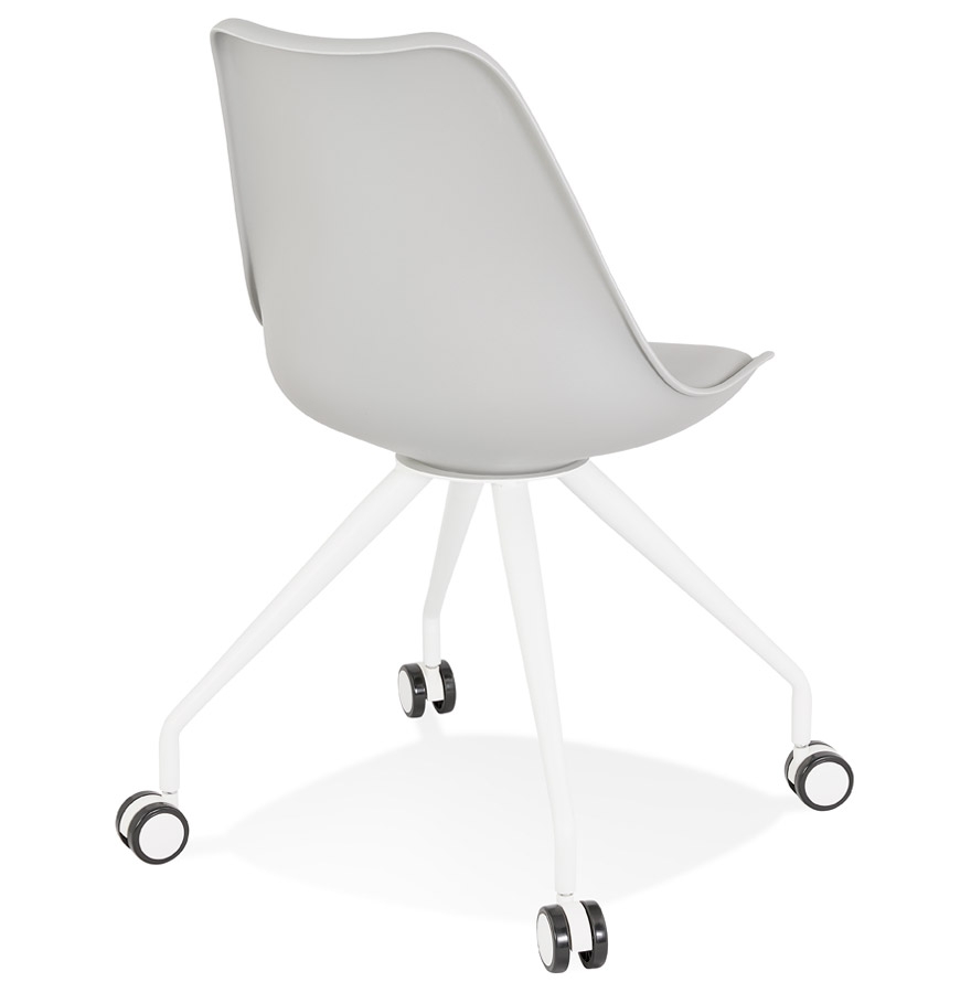 Kokoon Design Gray 'SKIN' Office Chair On Casters With White Metal Structure