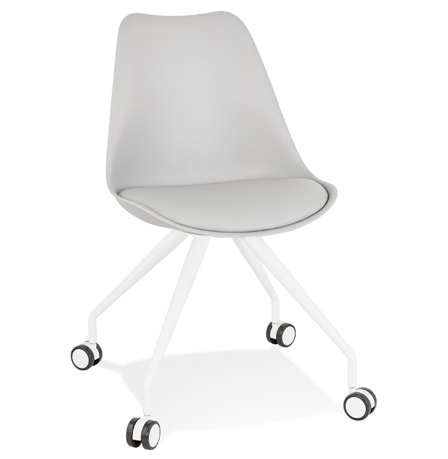 kokoon design Gray 'SKIN' office chair on casters with white metal structure