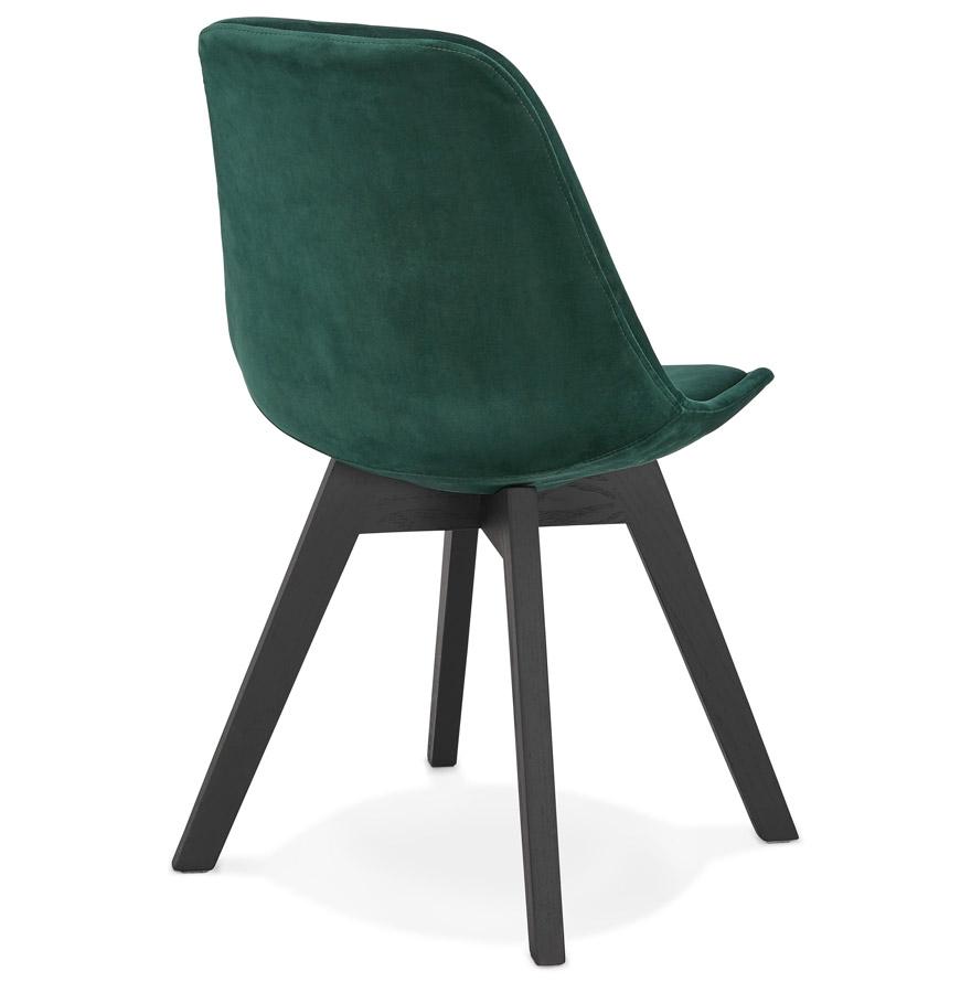 Kokoon Design Green Velvet Chair 'JOE' With Black Wooden Structure
