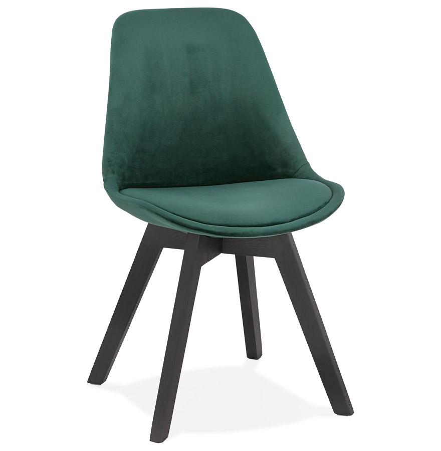 kokoon design Green velvet chair 'JOE' with black wooden structure