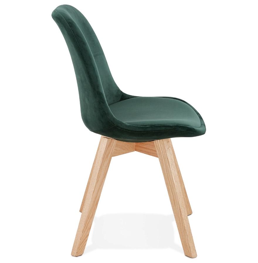 Kokoon Design Green Velvet Chair 'JOE' With Natural Wood Structure