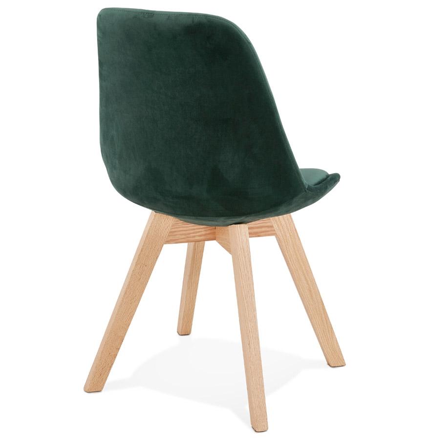 Kokoon Design Green Velvet Chair 'JOE' With Natural Wood Structure