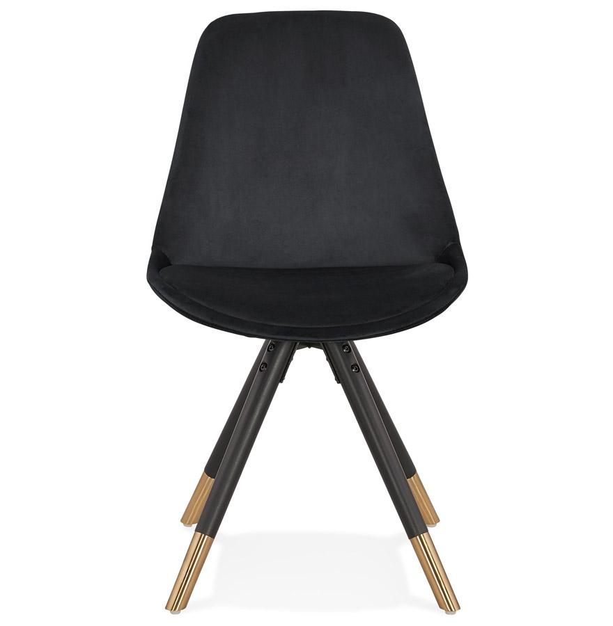 Kokoon Design HAMILTON' Design Chair In Black Velvet And Black Wooden Legs