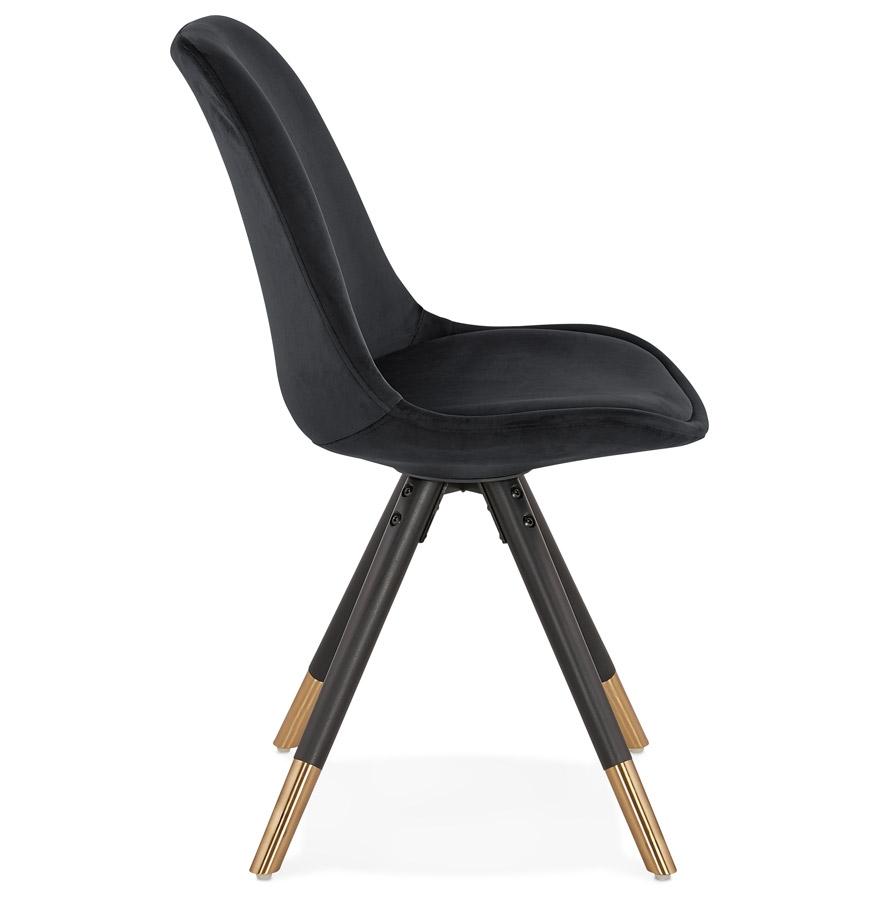 Kokoon Design HAMILTON' Design Chair In Black Velvet And Black Wooden Legs