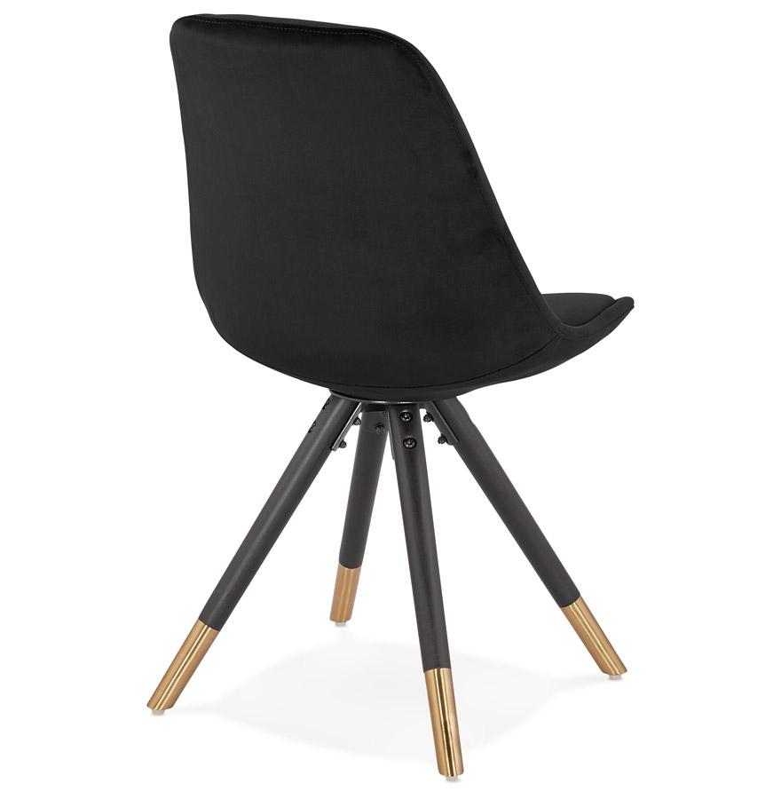 Kokoon Design HAMILTON' Design Chair In Black Velvet And Black Wooden Legs