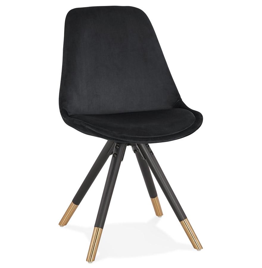 kokoon design HAMILTON' design chair in black velvet and black wooden legs