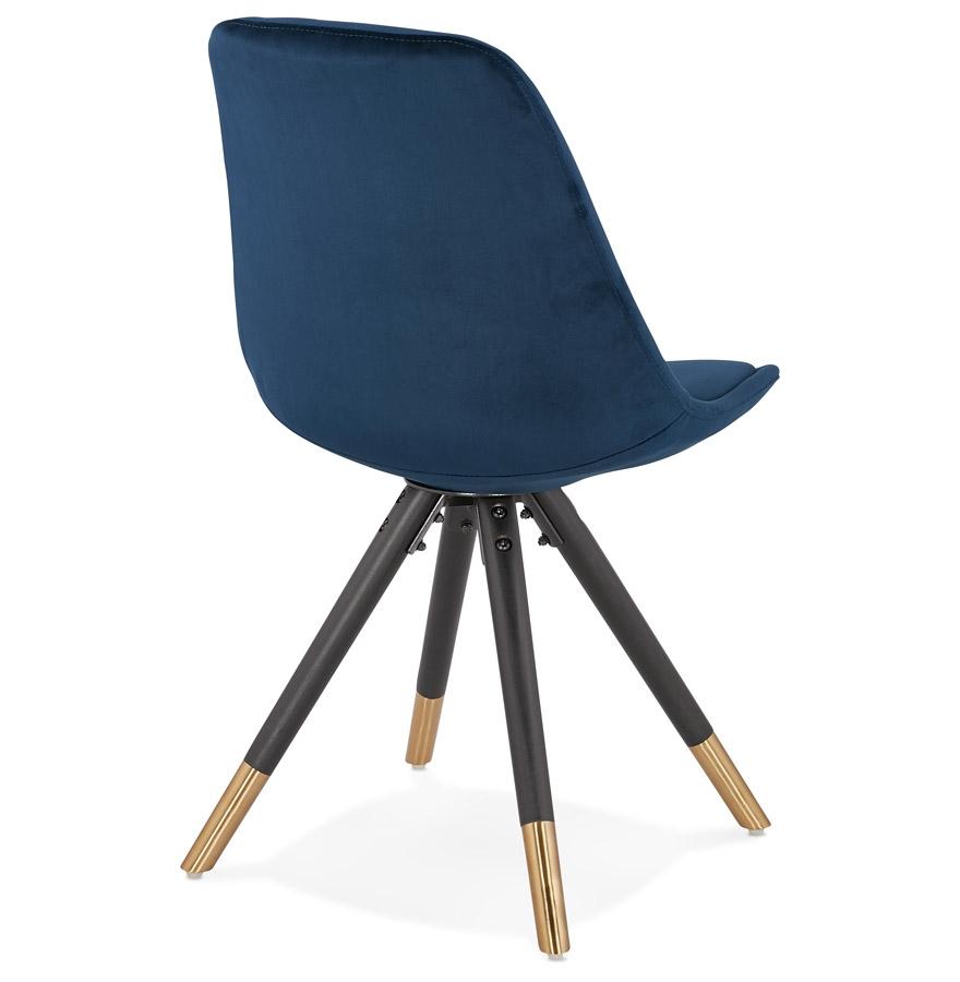 Kokoon Design HAMILTON' Design Chair In Blue Velvet And Black Wooden Legs