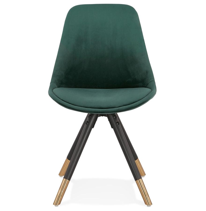 Kokoon Design HAMILTON' Design Chair In Green Velvet And Black Wooden Legs