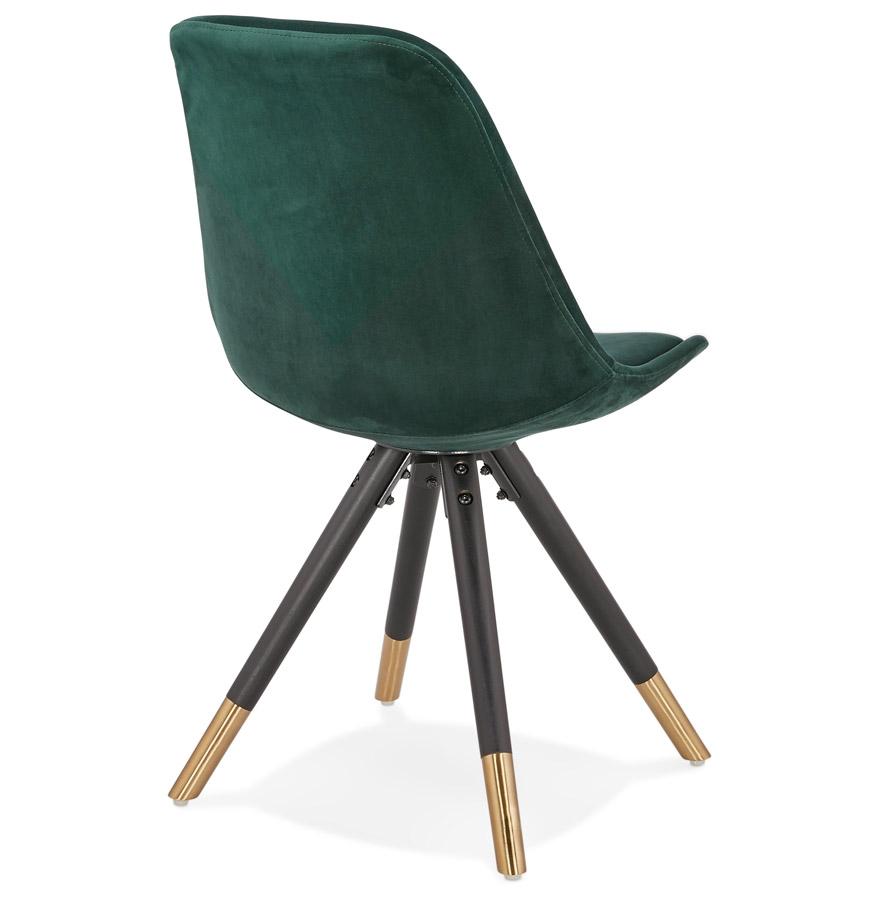Kokoon Design HAMILTON' Design Chair In Green Velvet And Black Wooden Legs