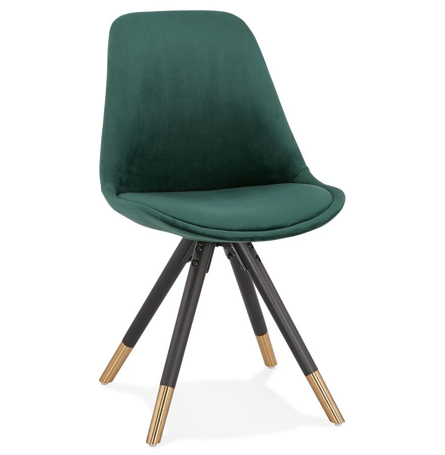 kokoon design HAMILTON' design chair in green velvet and black wooden legs