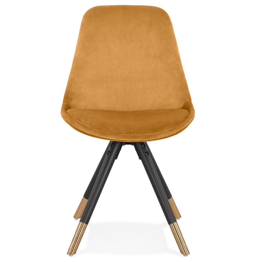 Kokoon Design HAMILTON' Design Chair In Mustard Velvet And Black Wooden Legs