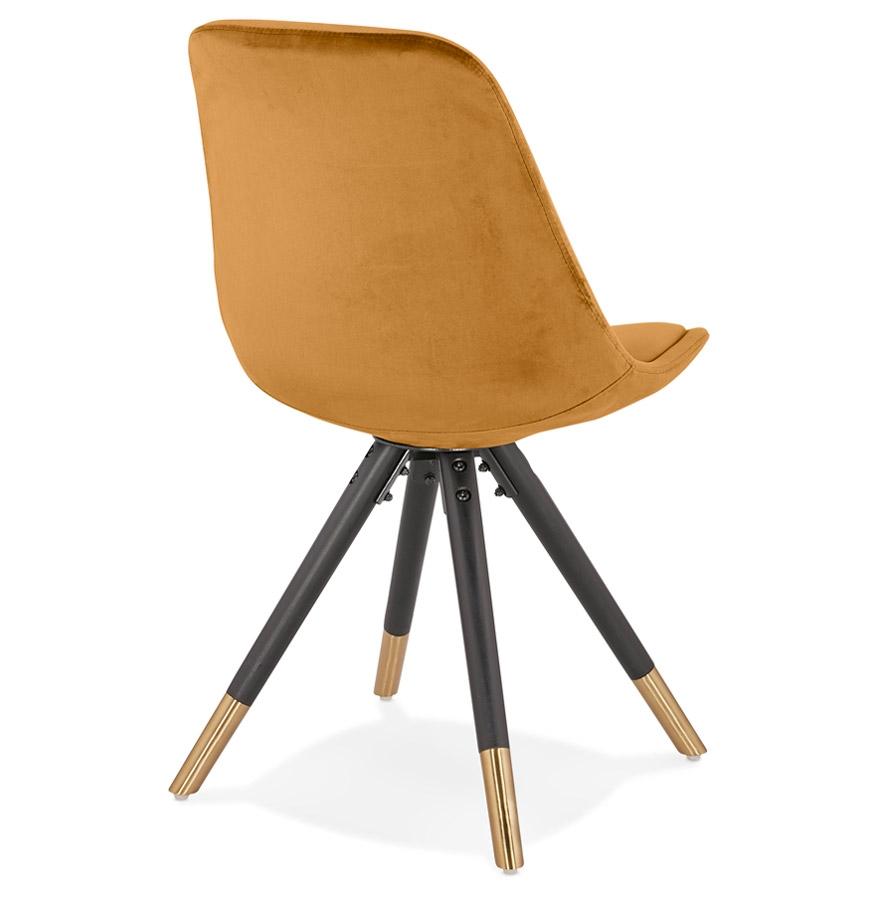 Kokoon Design HAMILTON' Design Chair In Mustard Velvet And Black Wooden Legs