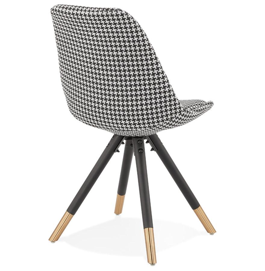 Kokoon Design HAMILTON' Designer Chair In Houndstooth Fabric And Black Wooden Legs