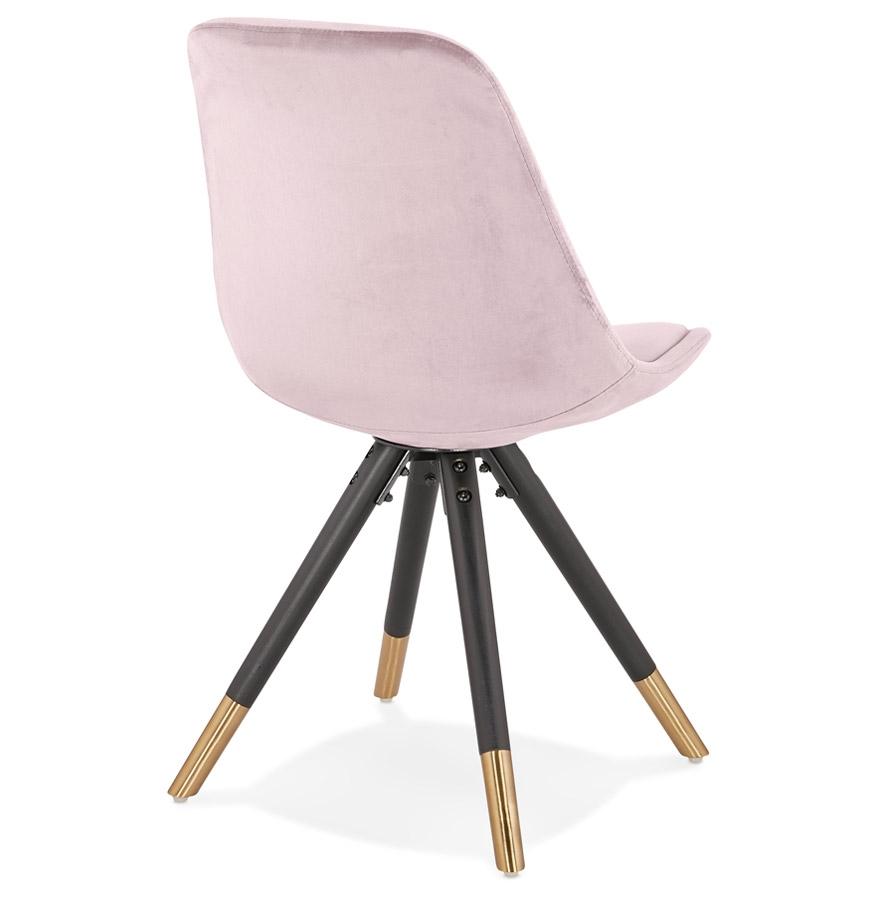 Kokoon Design HAMILTON' Designer Chair In Pink Velvet And Black Wooden Legs