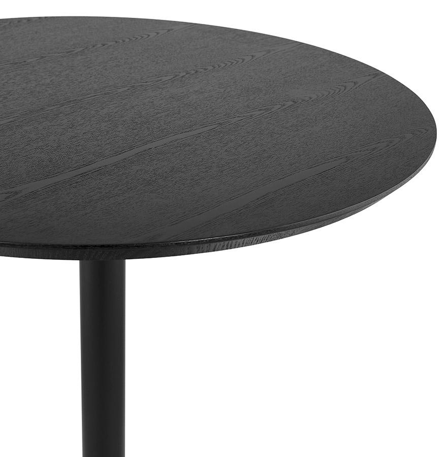 Kokoon Design HUSH' Design Round Table In Wood And Black Metal - Ø 80 Cm