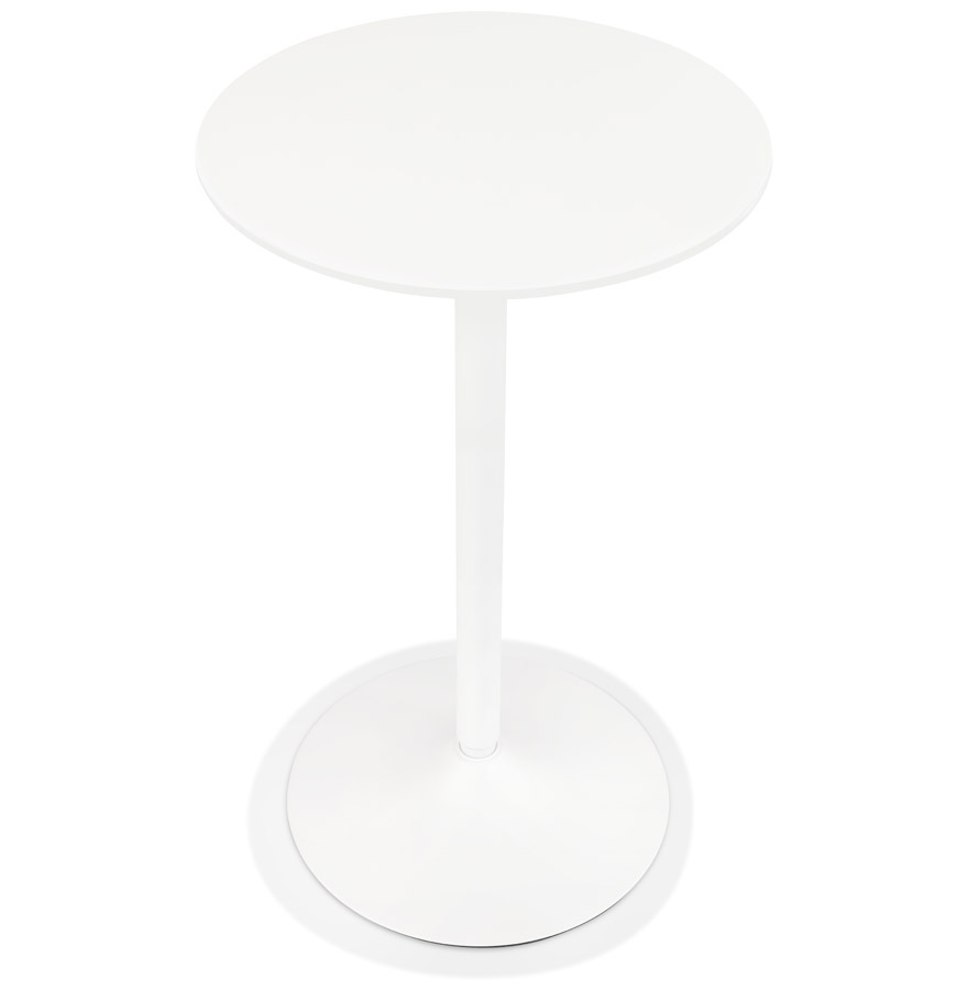 Kokoon Design IDALGO' Round High Table In Wood And White Metal - Ø 60 Cm