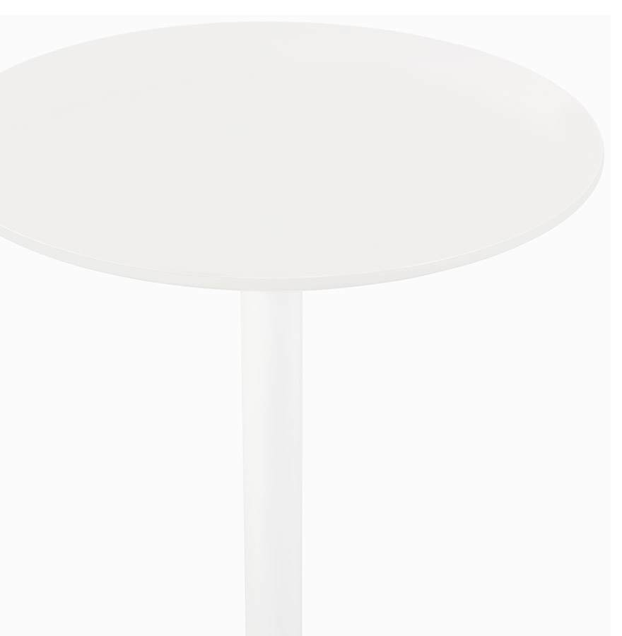 Kokoon Design IDALGO' Round High Table In Wood And White Metal - Ø 60 Cm