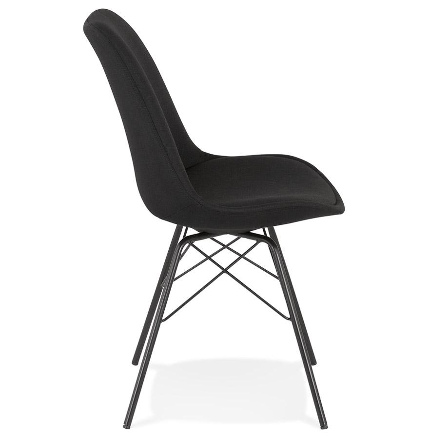 Kokoon Design INDIA' Designer Chair In Black Fabric And Black Metal Legs