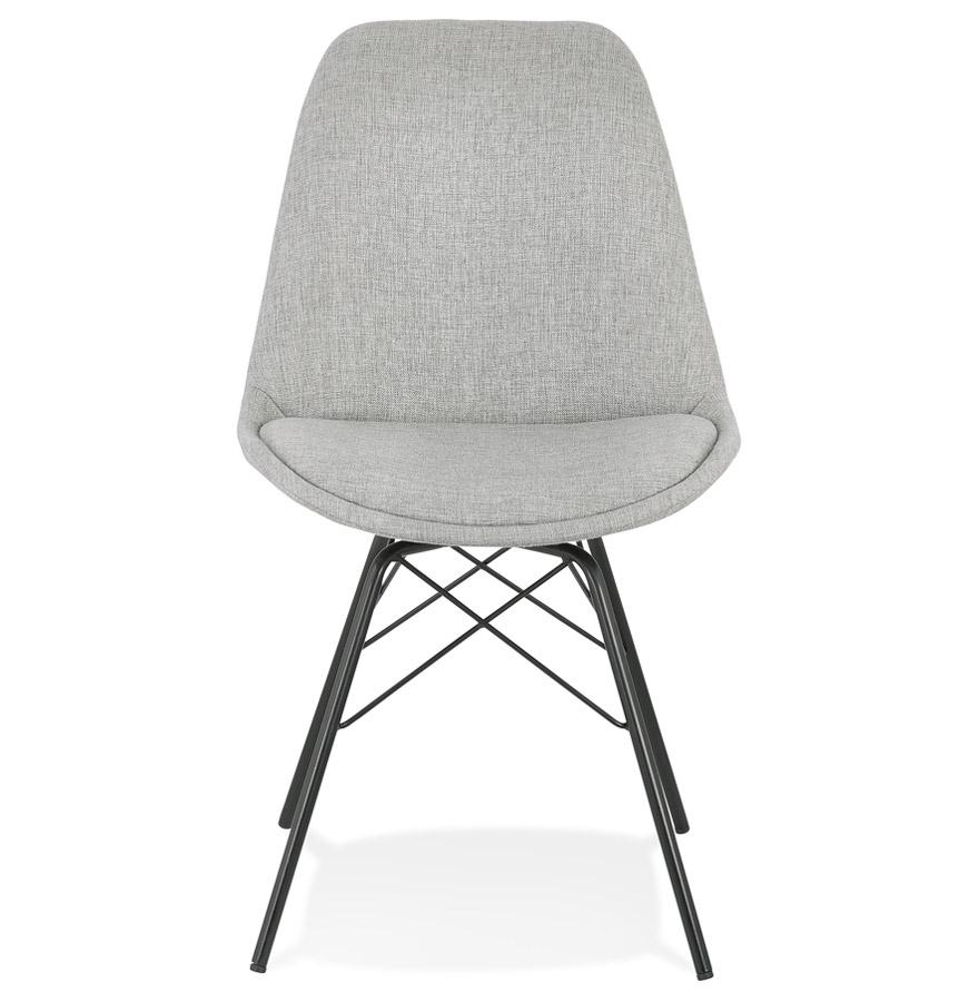 Kokoon Design INDIA' Designer Chair In Gray Fabric And Black Metal Legs