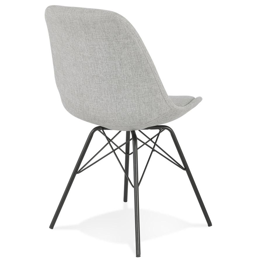 Kokoon Design INDIA' Designer Chair In Gray Fabric And Black Metal Legs