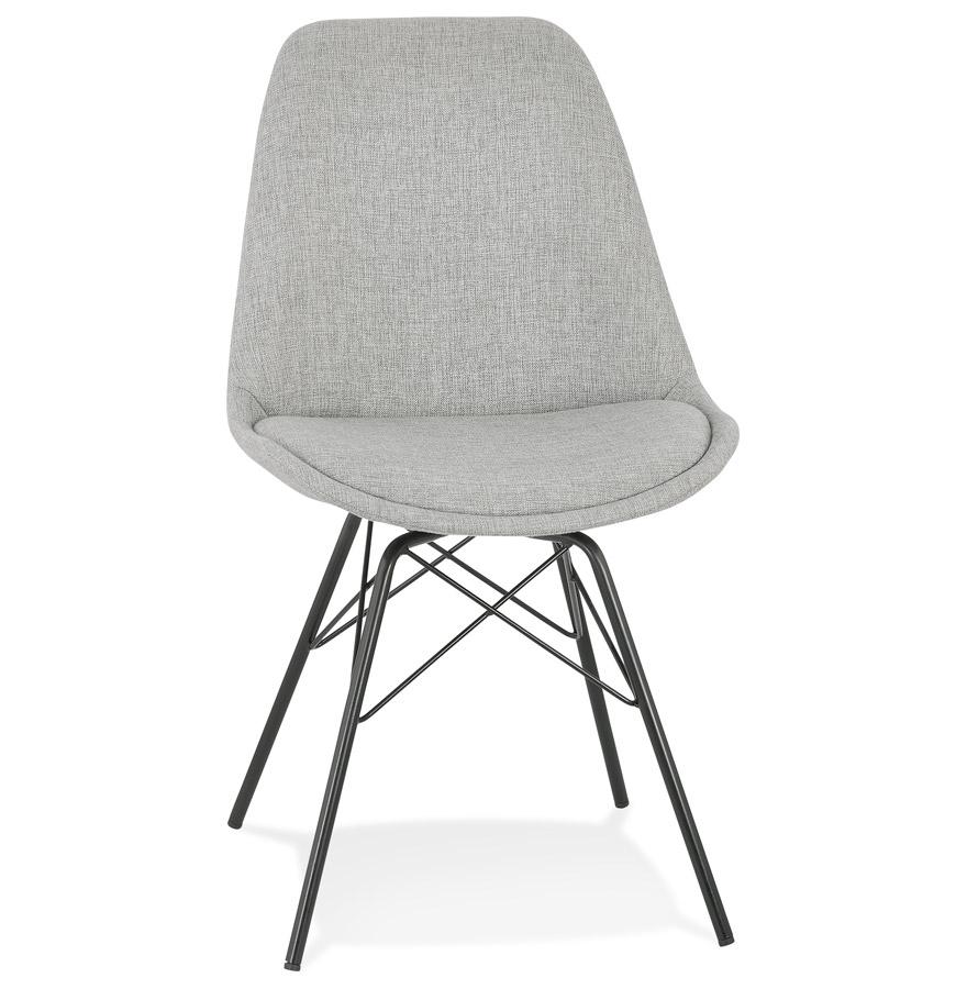 kokoon design INDIA' designer chair in gray fabric and black metal legs