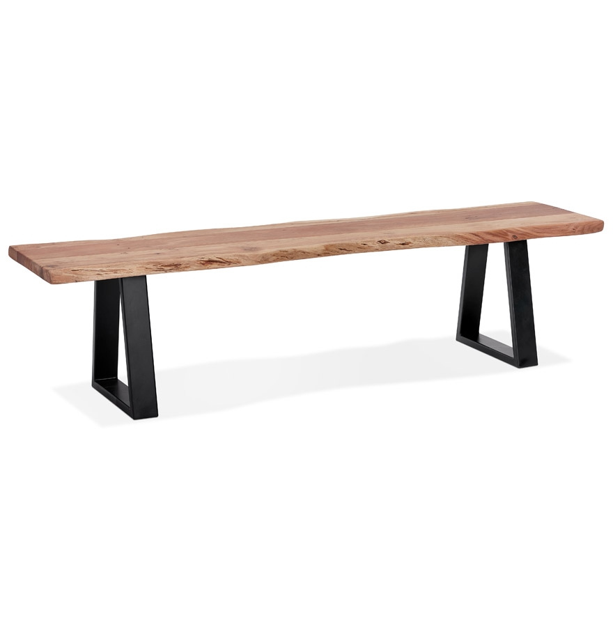 kokoon design Industrial style bench 'RAFA BENCH' in solid wood and metal - 180 cm