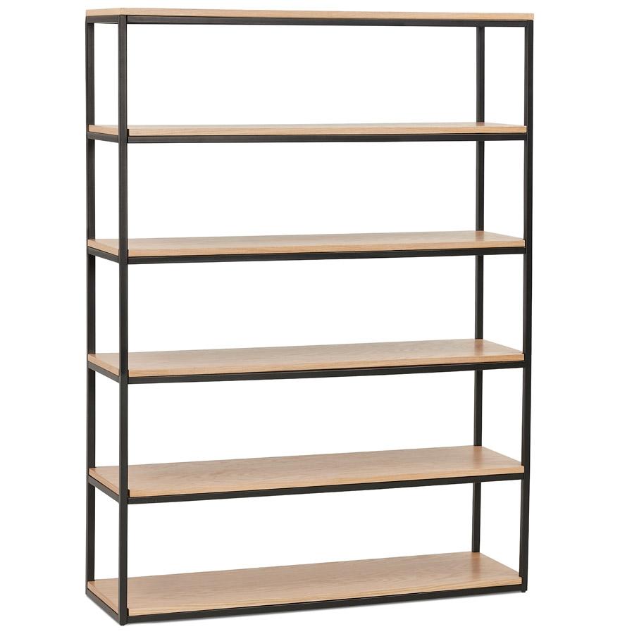kokoon design Industrial style 'LIBERTY' shelf in natural finish wood and black metal