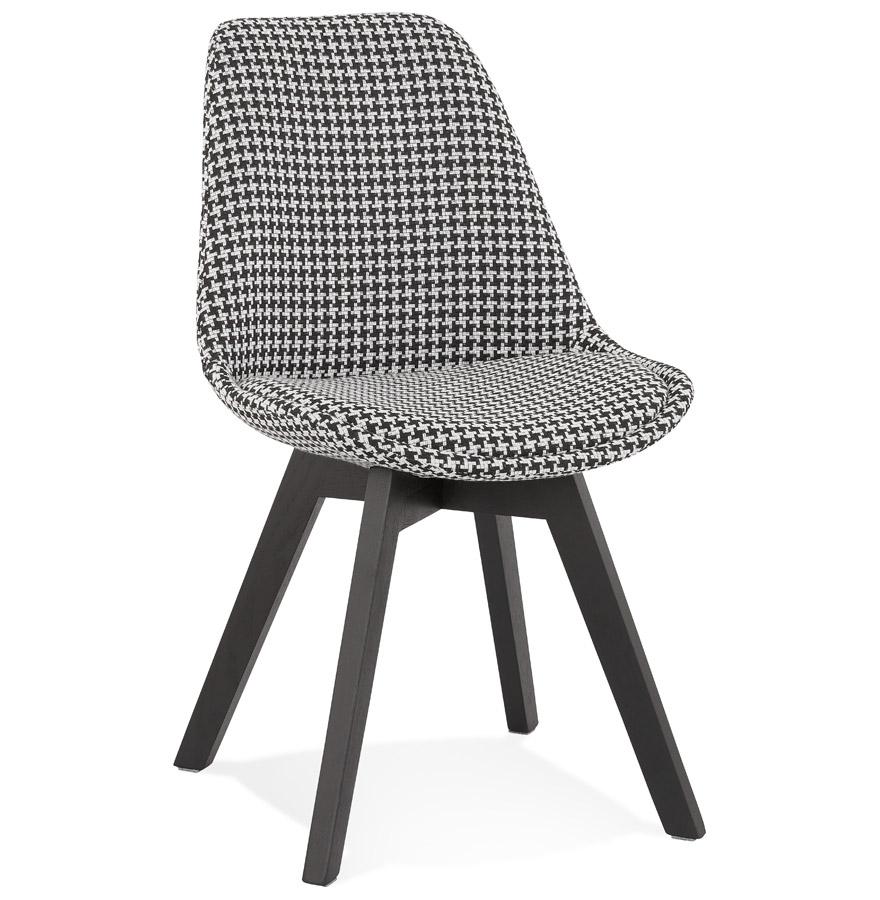 kokoon design JOE' houndstooth fabric chair with black wooden structure