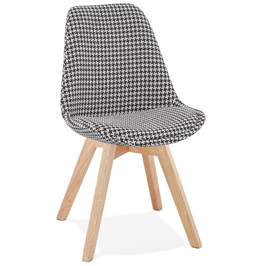 kokoon design JOE' houndstooth fabric chair with natural wood structure