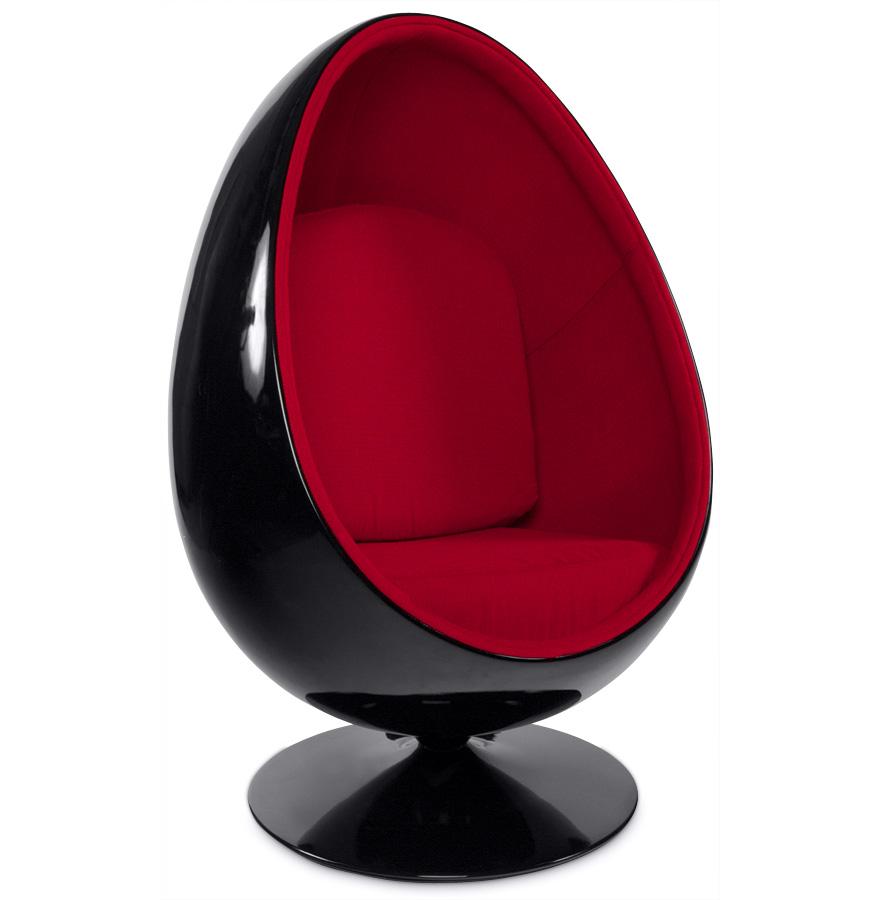 kokoon design Black and red 'COCOON' egg armchair