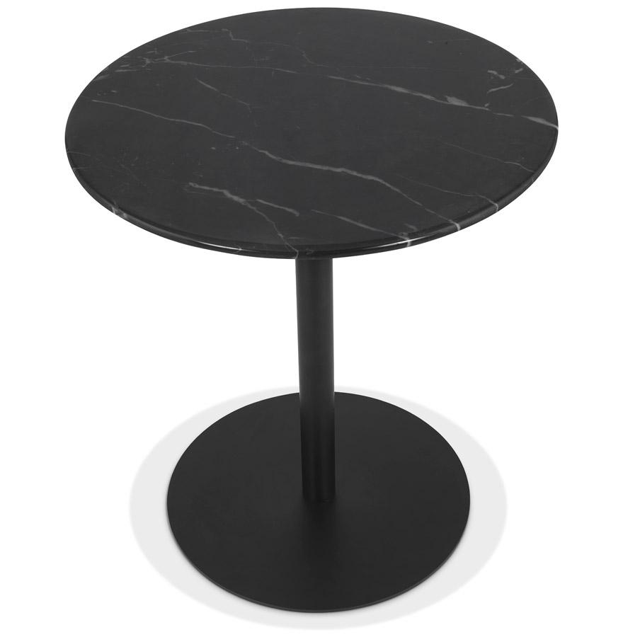 Kokoon Design Black Round 'STONE' Marble Side Table