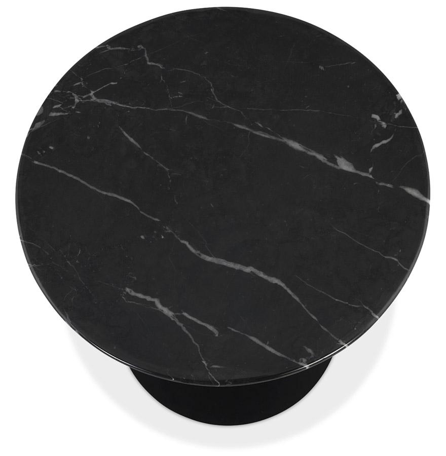 Kokoon Design Black Round 'STONE' Marble Side Table