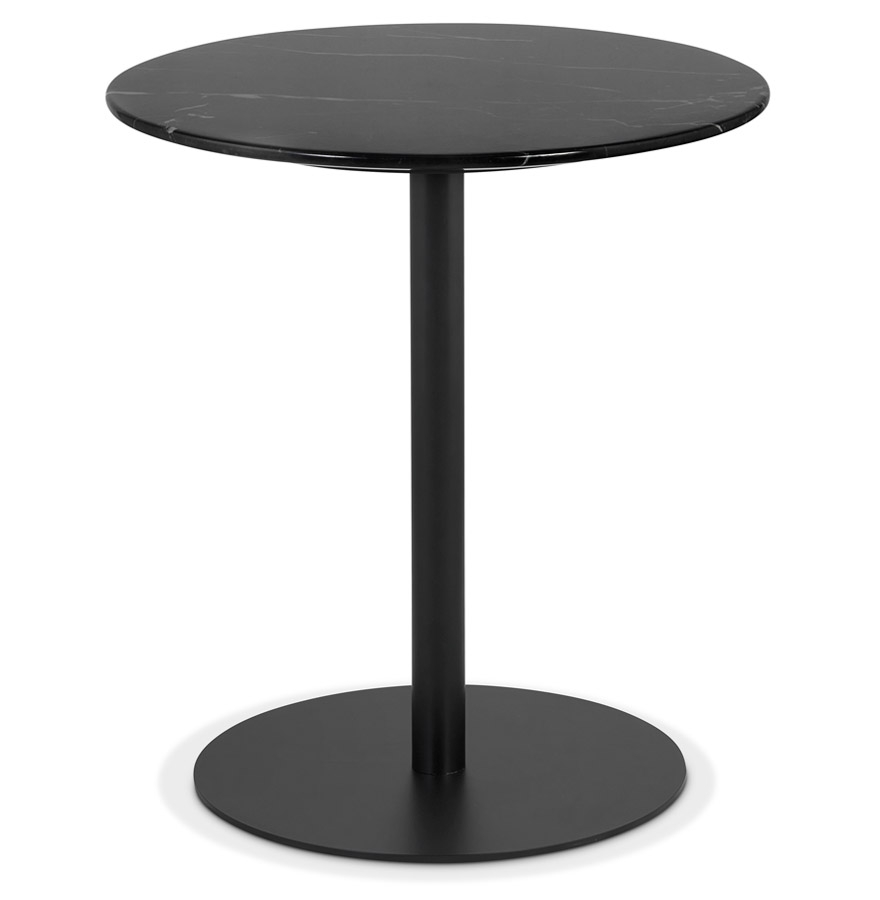 kokoon design Black round 'STONE' marble side table
