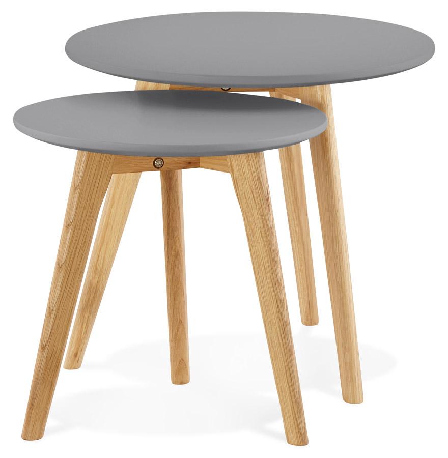 Kokoon Design Dark Gray 'GABY' Round Nesting Tables