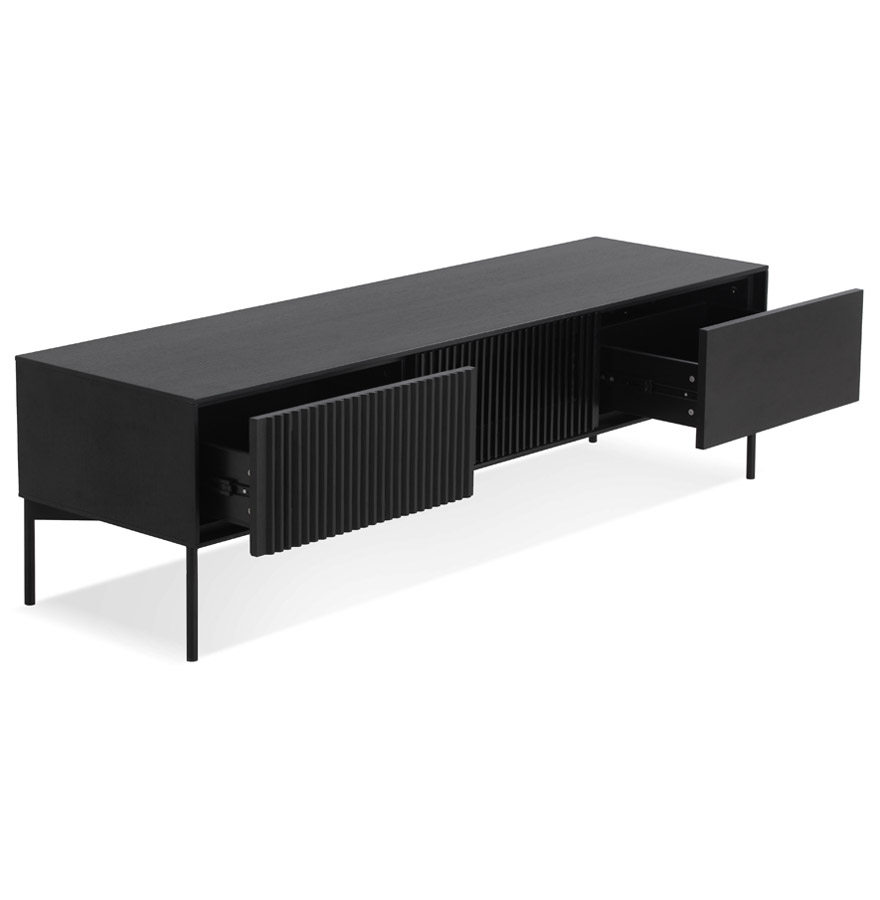 Kokoon Design MOVIE' Designer TV Unit In Black Wood