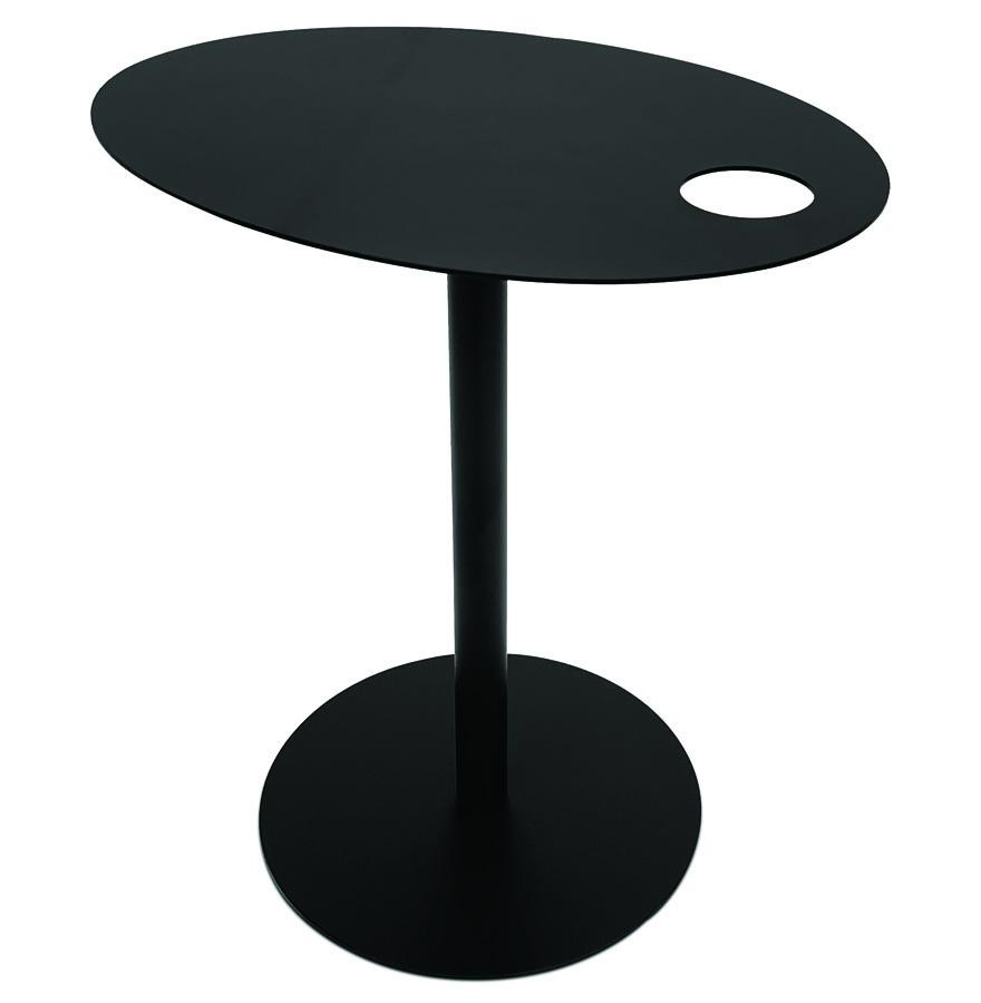 kokoon design Oval side table 'MASA' in black metal