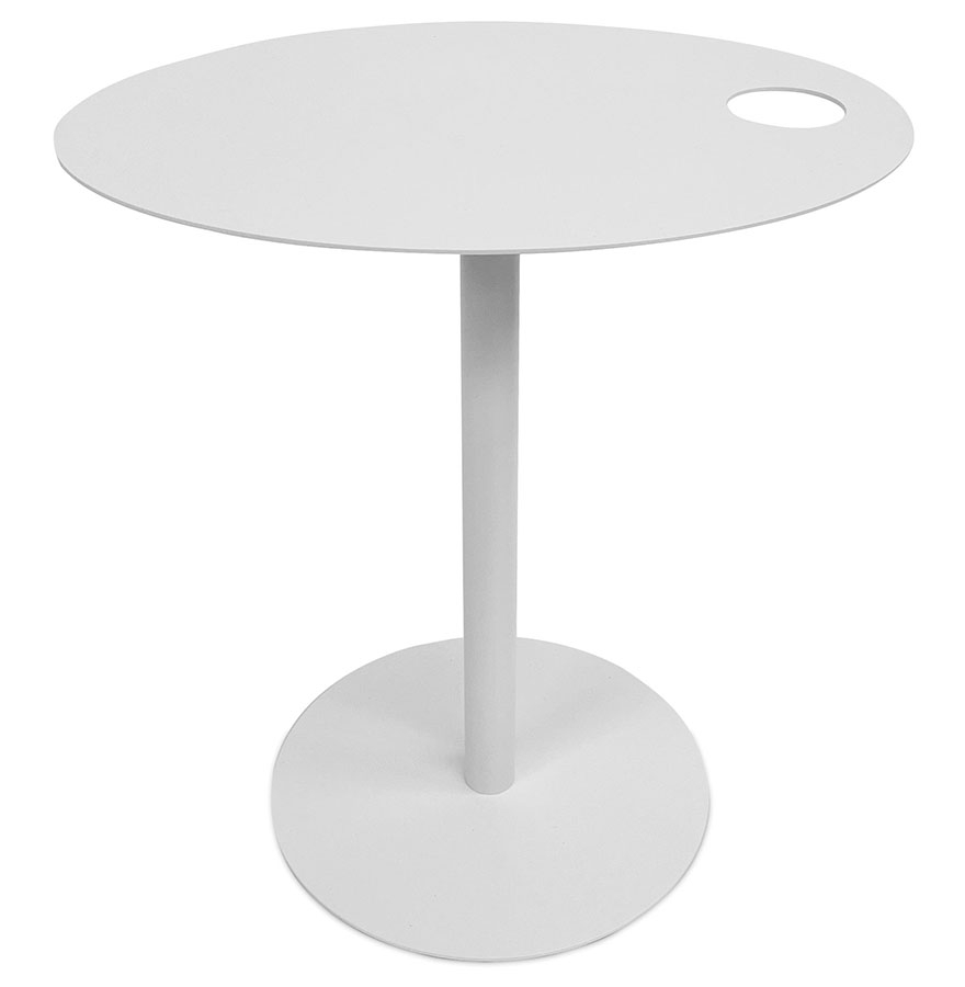 Kokoon Design Oval Side Table 'MASA' In White Metal