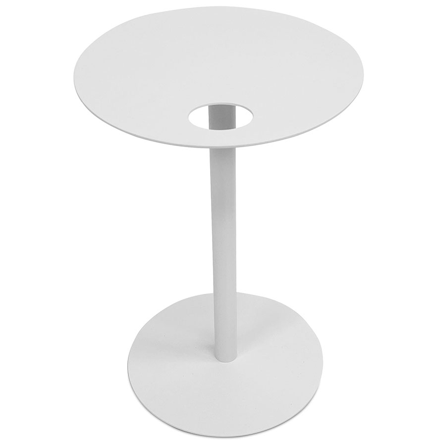 Kokoon Design Oval Side Table 'MASA' In White Metal